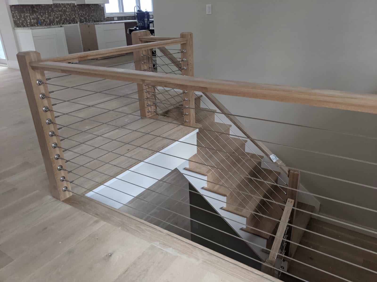 White Oak Stair with Stainless Cable Rail — detail 1